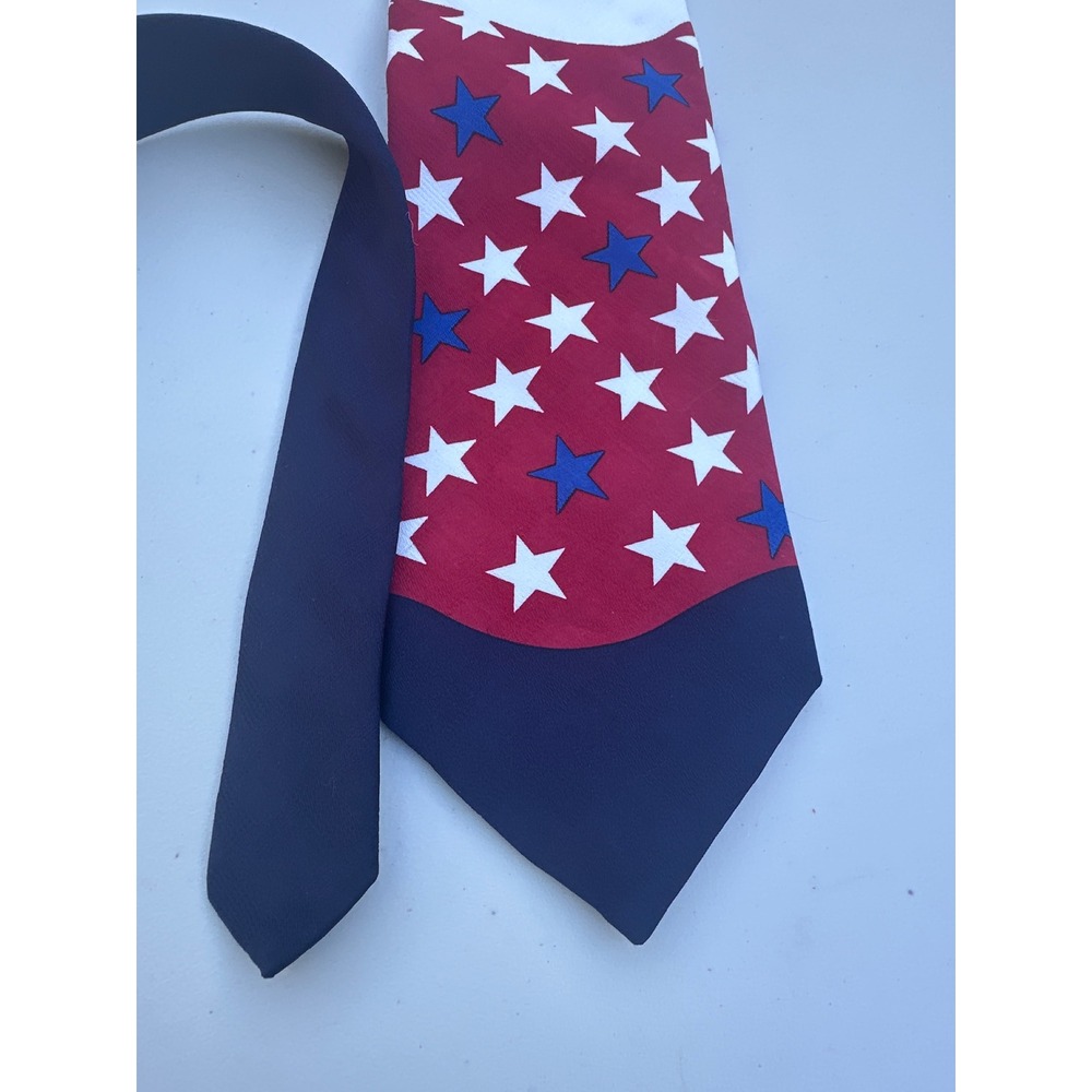 American Classics Mens Patriotic Stars Stripes Necktie Red White Blue USA Made